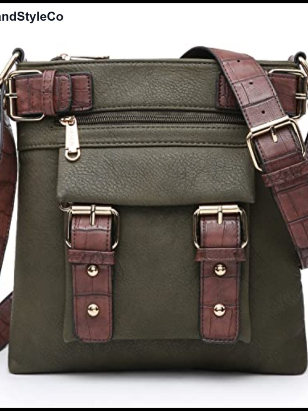 Vegan Leather Faux Leather Crossbody Bag Messenger Shoulder Purse Travel
